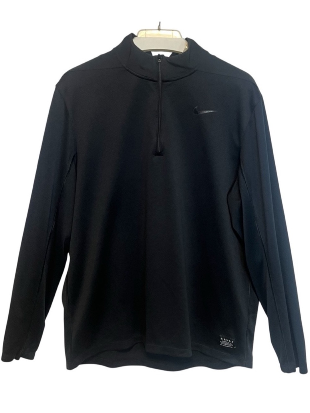 NIKE Golf Dri-Fit 1/4 Zip Pullover Black Long Sleeve Men’s Size L
